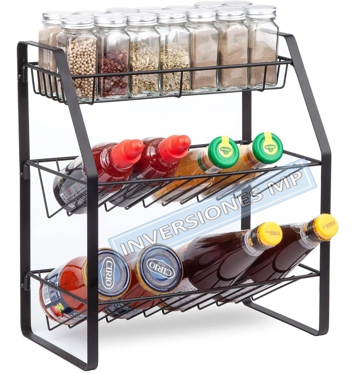 Organizador Rack De Cocina Especias Botellas 3 Niveles - Imagen 5