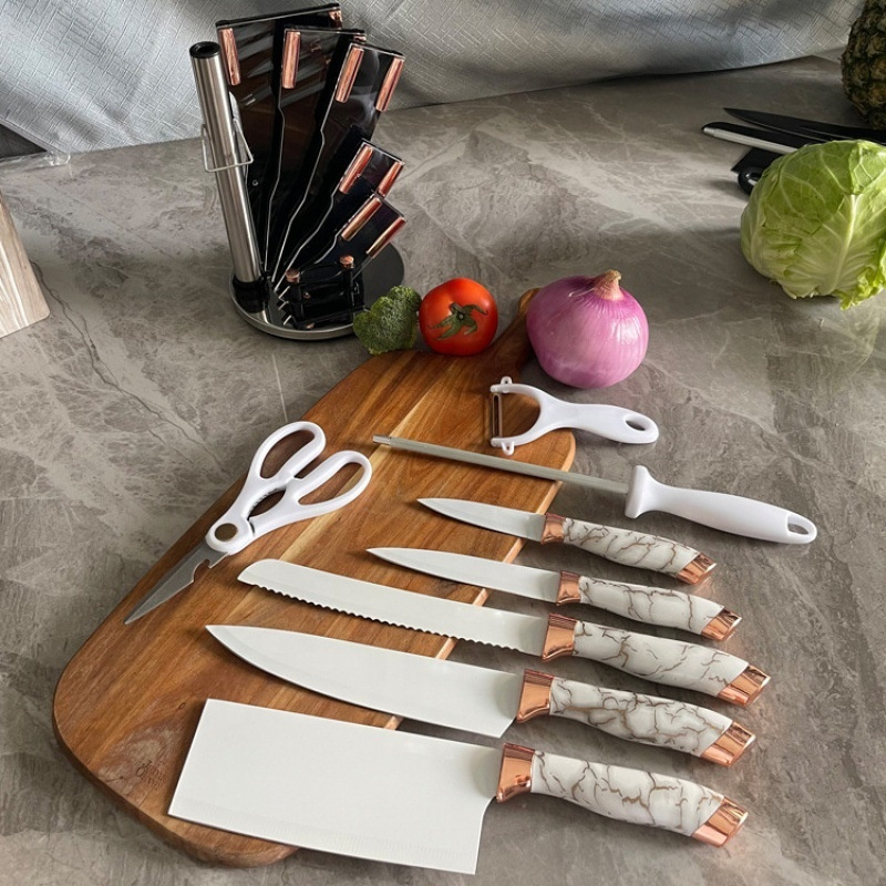 Set De Cuchillos Premium 9 Piezas Con Soporte Giratorio - Imagen 6