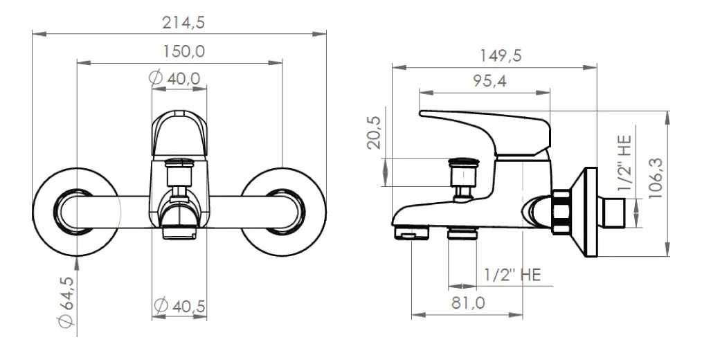 Monomando Llave Grifo Para Tina Ducha Modelo Piero Stretto - Imagen 4