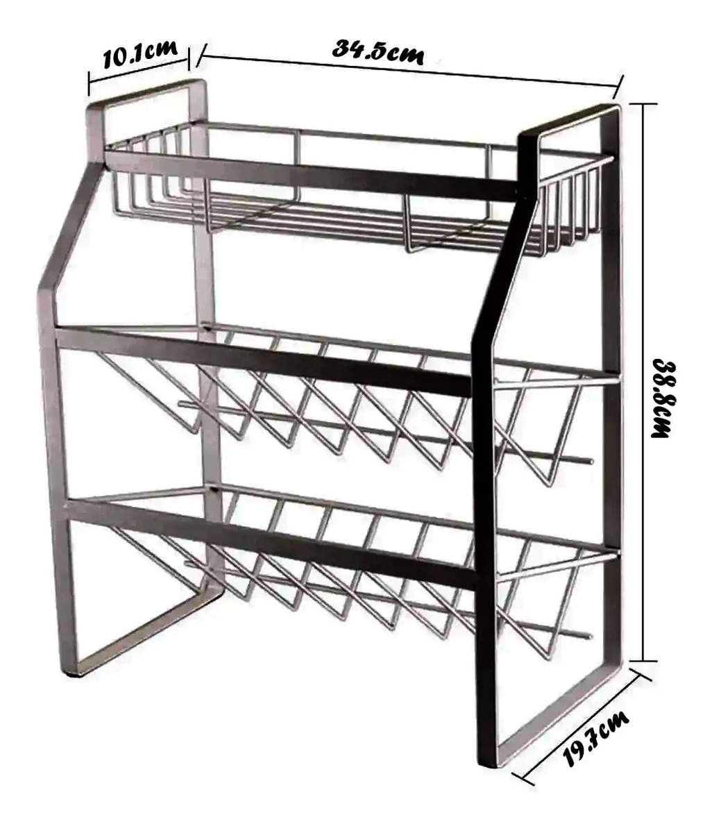Organizador Rack De Cocina Especias Botellas 3 Niveles - Imagen 7