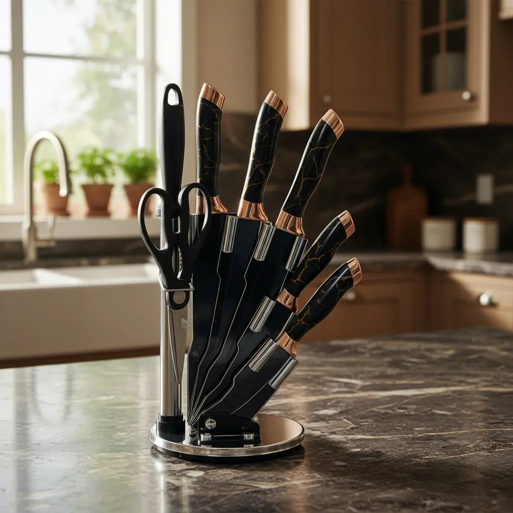 Set De Cuchillos Premium 8 Piezas Con Soporte Giratorio - Imagen 9