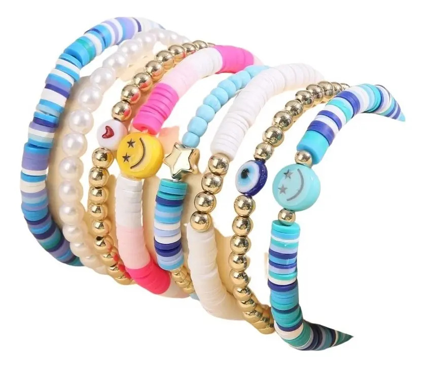 Pulseras Set 8 Piezas Colores Dijes Y Expreciones Pnl - Imagen 4
