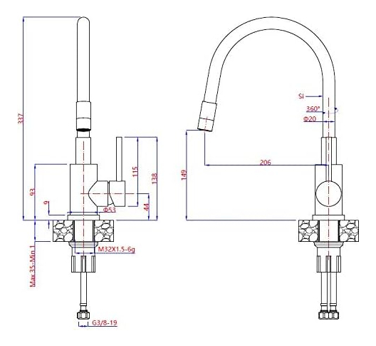 Monomando Llave Grifo Lavaplatos Modelo Oregon Marca Pmb - Imagen 12