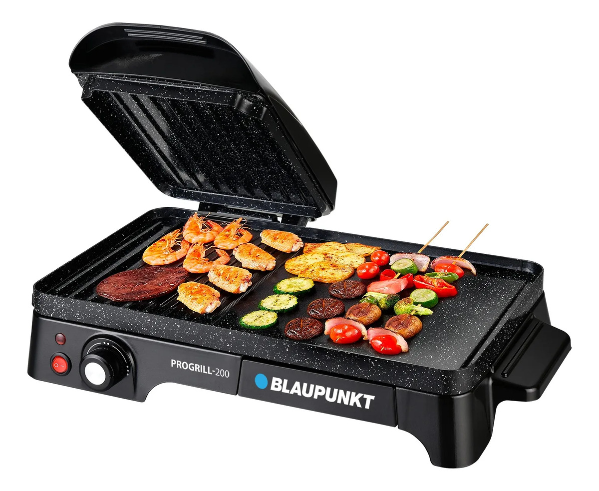 Parrilla Eléctrica Antihaderente Con Grill - Negro - Imagen 3
