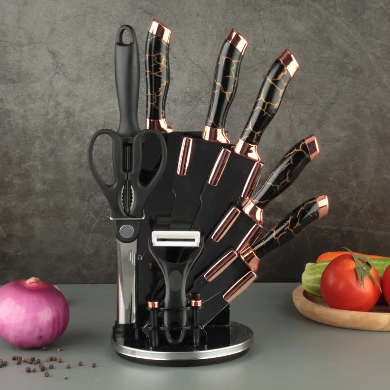 Set De Cuchillos Premium 9 Piezas Con Soporte Giratorio - Imagen 12