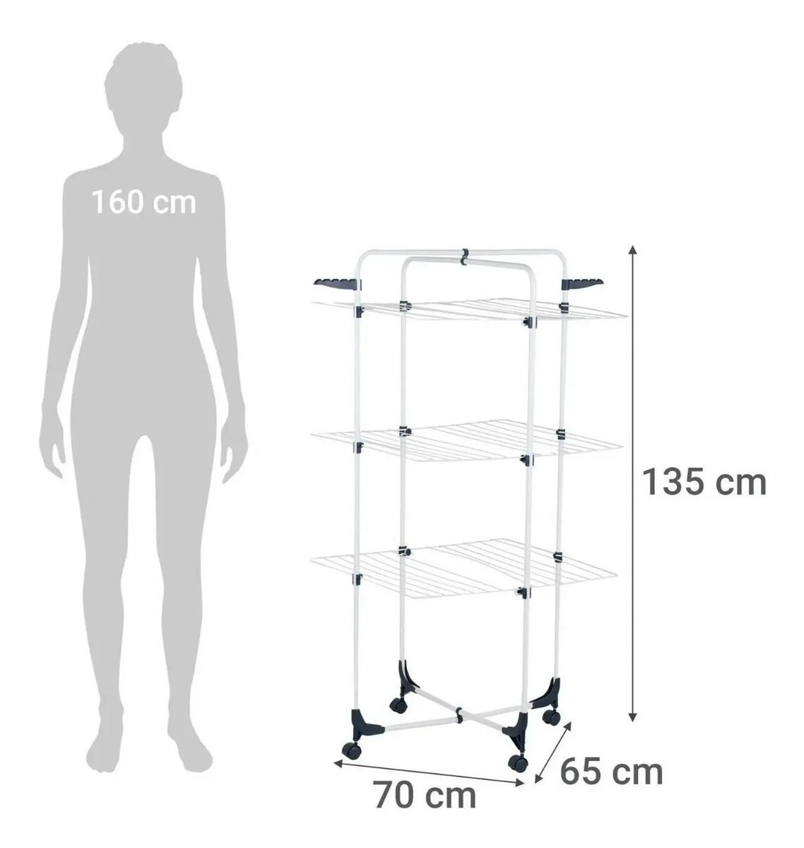 Tendedero Vertical Plegable Tipo Torre 3 Niveles - Imagen 10