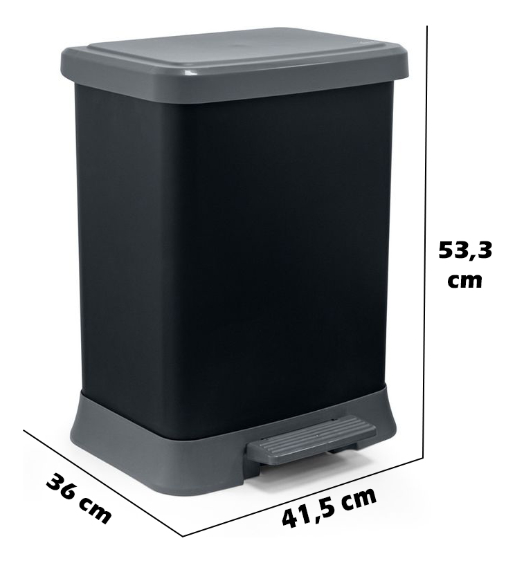 Basurero De Pedal Con Porta Bolsa 40 Lts Lexuss Reyplast - Imagen 9
