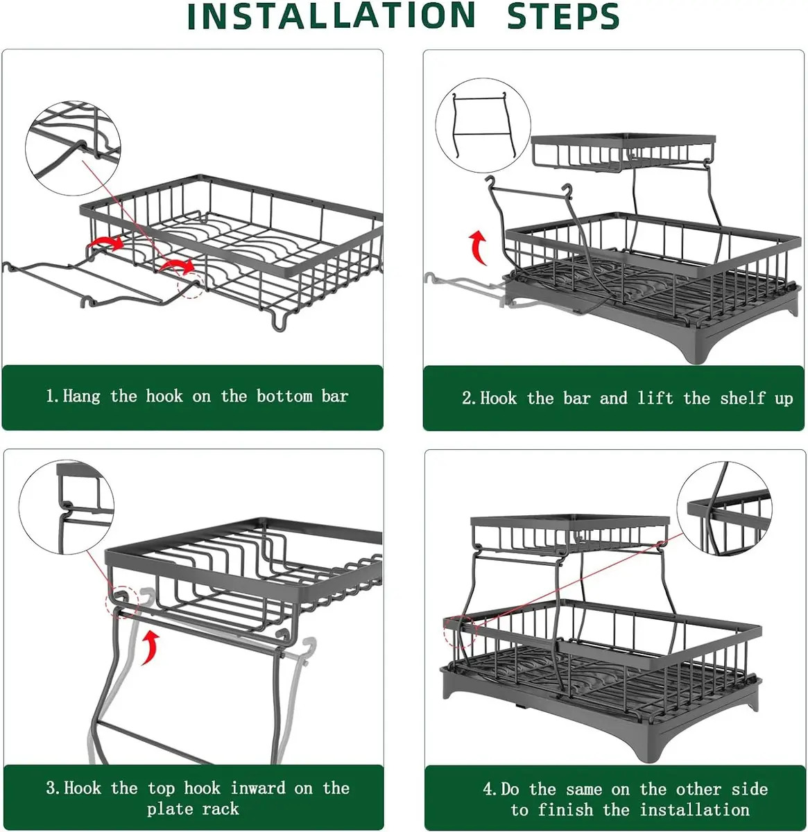 Secaplatos De Aluminio Elegante 2 Niveles Con Cubiertero - Imagen 7