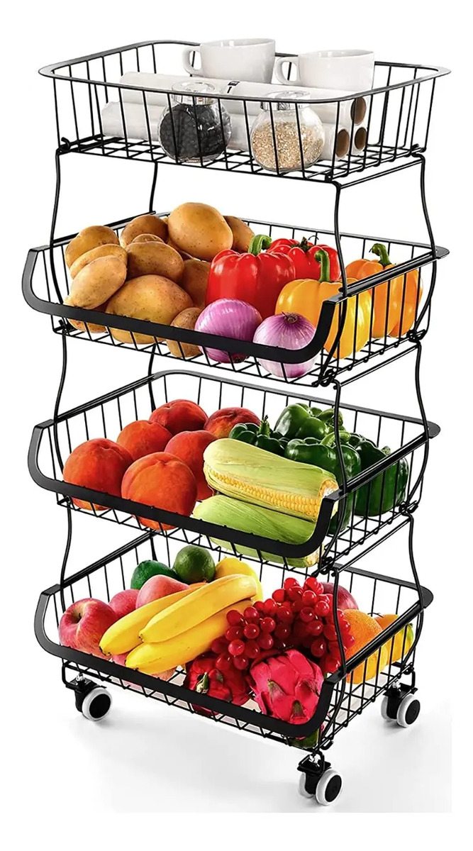 Frutero Canasto Organizador 4 Niveles Multiusos