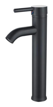 Llave Grifo Lavamano Monomando Vanitorio Alto Negro Mate