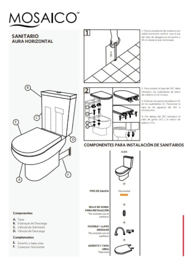 Asiento y Tapa para WC Aura Stretto - Imagen 6