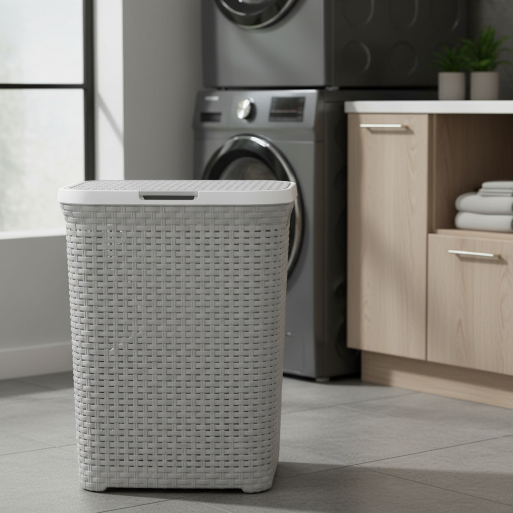 Cesto Canasto Para Ropa Ratan 60 Litros Con Tapa Reyplast - Imagen 5