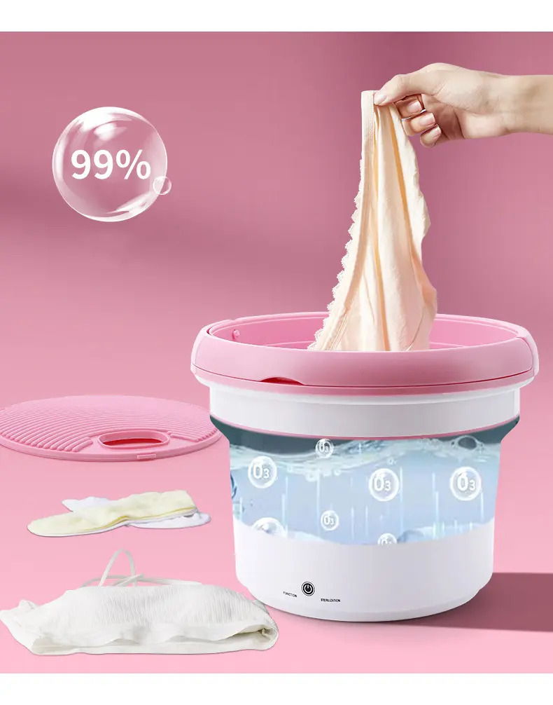 Mini Lavadora Plegable Portatil Ultrasonica Ropa Liviana - Imagen 13