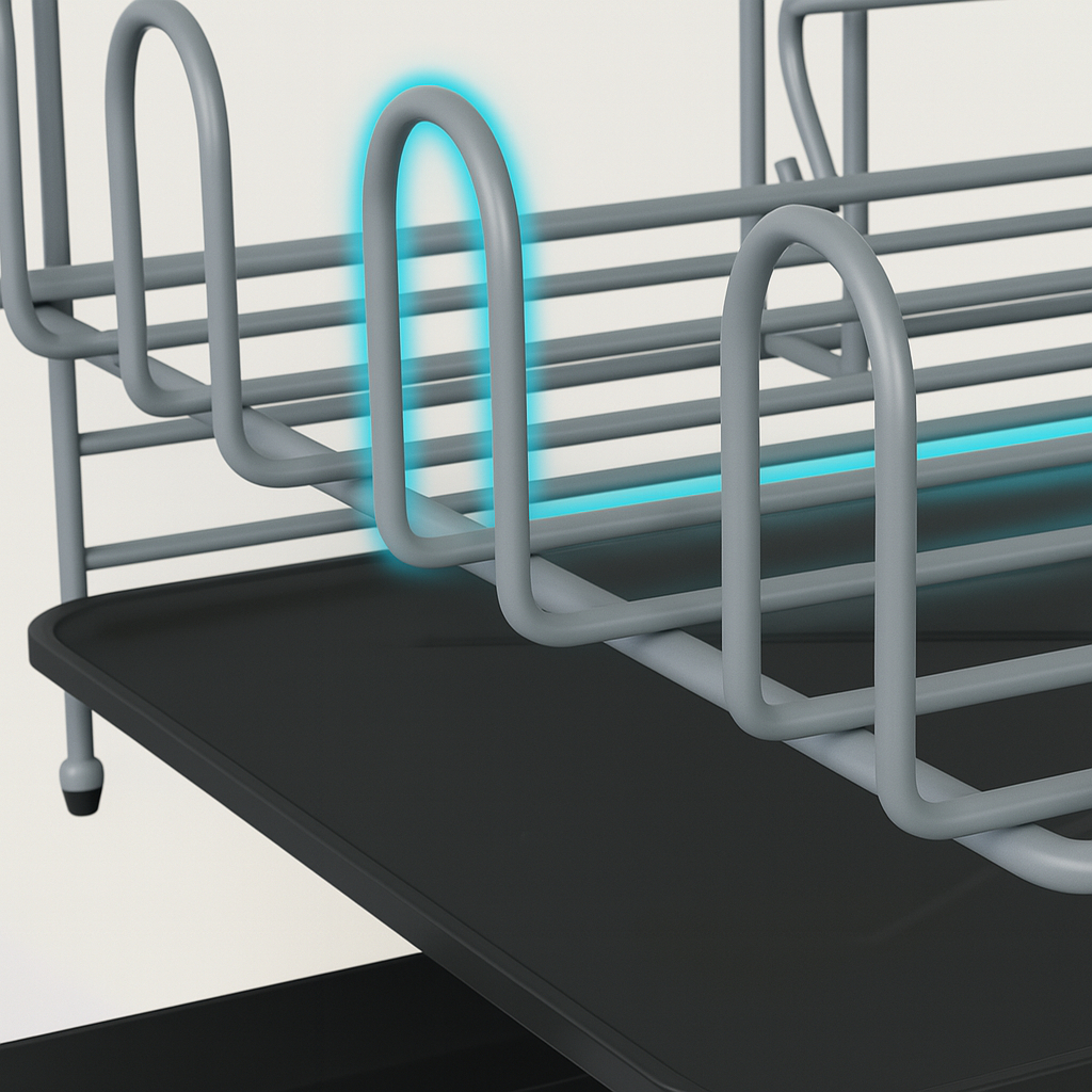 Secaplatos Escurridor De 2 Niveles Con Bandeja Extensible - Imagen 9