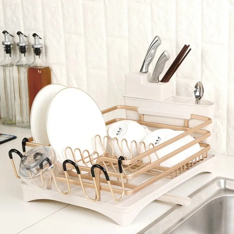 Secador De Platos Platera Moderna De Aluminio Inoxidable - Imagen 10