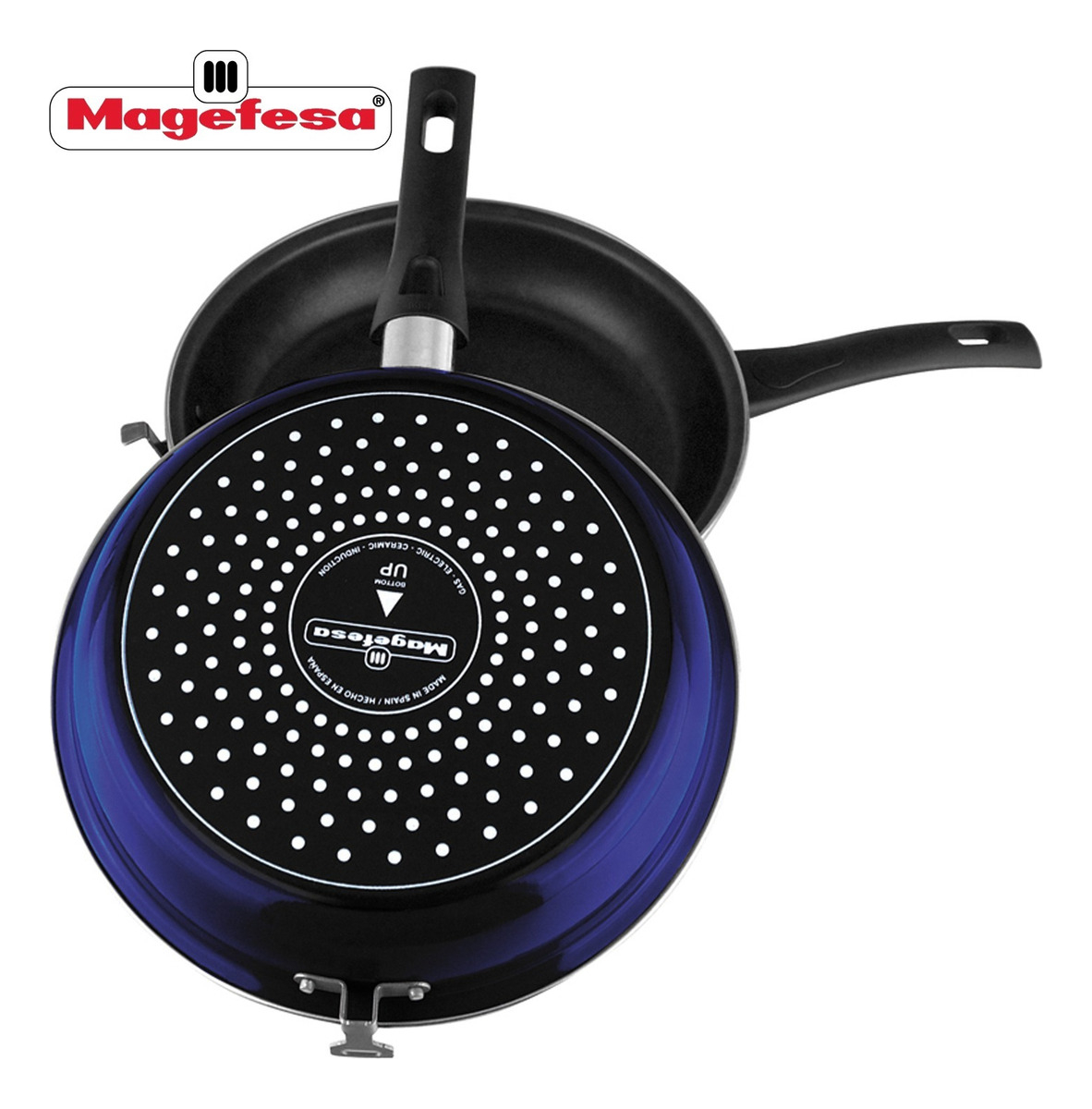 Sarten Duo Omeletera Antiadherente 24cm Magefesa Azul 2.5l - Imagen 8