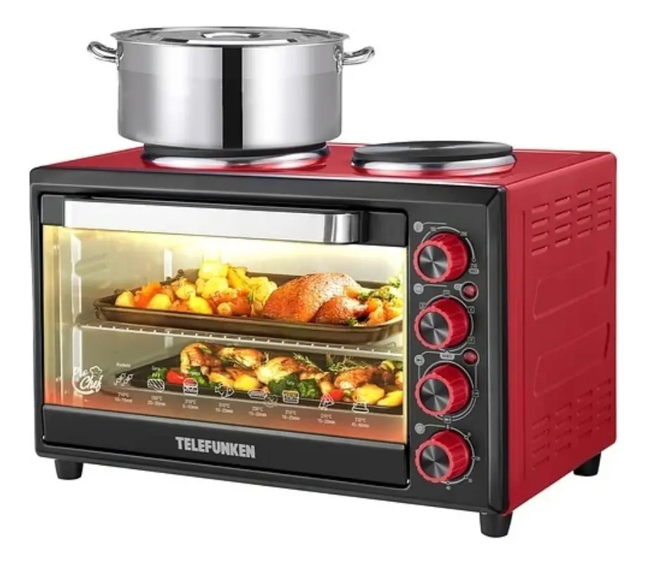 Horno Electrico 2 En 1 Con Encimera Telefunken 40 L 2200w - Imagen 2