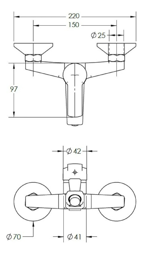 Monomando Llave Grifo Para Tina Ducha Modelo Arezzo Stretto - Imagen 3