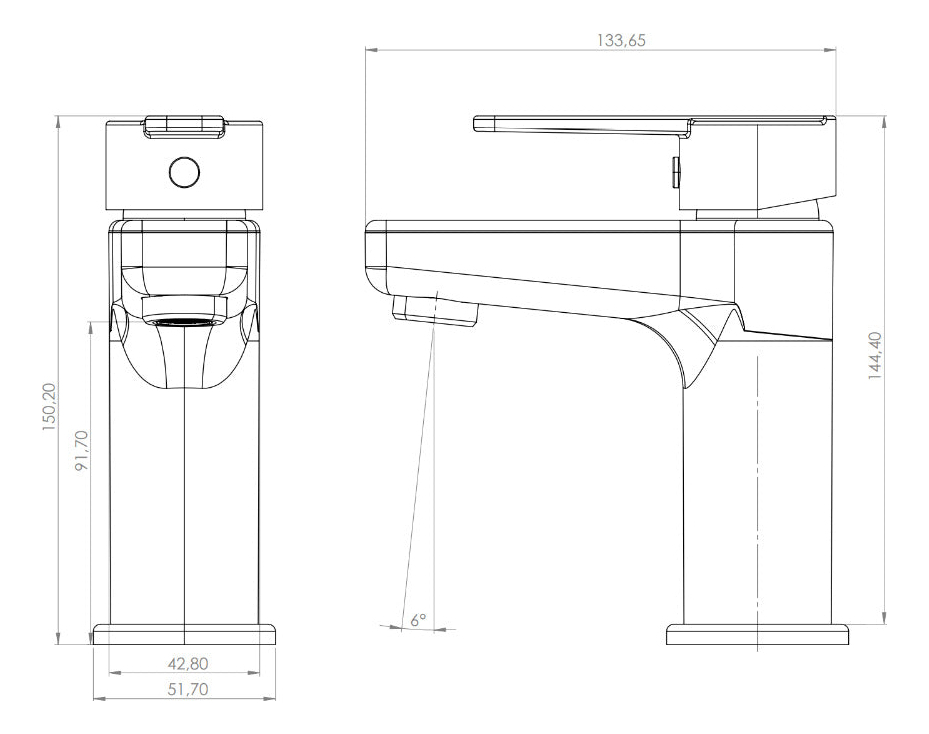 MONOMANDO LLAVE GRIFO LAVATORIO MODELO HIGH DALLAS MARCA PMB - Imagen 2