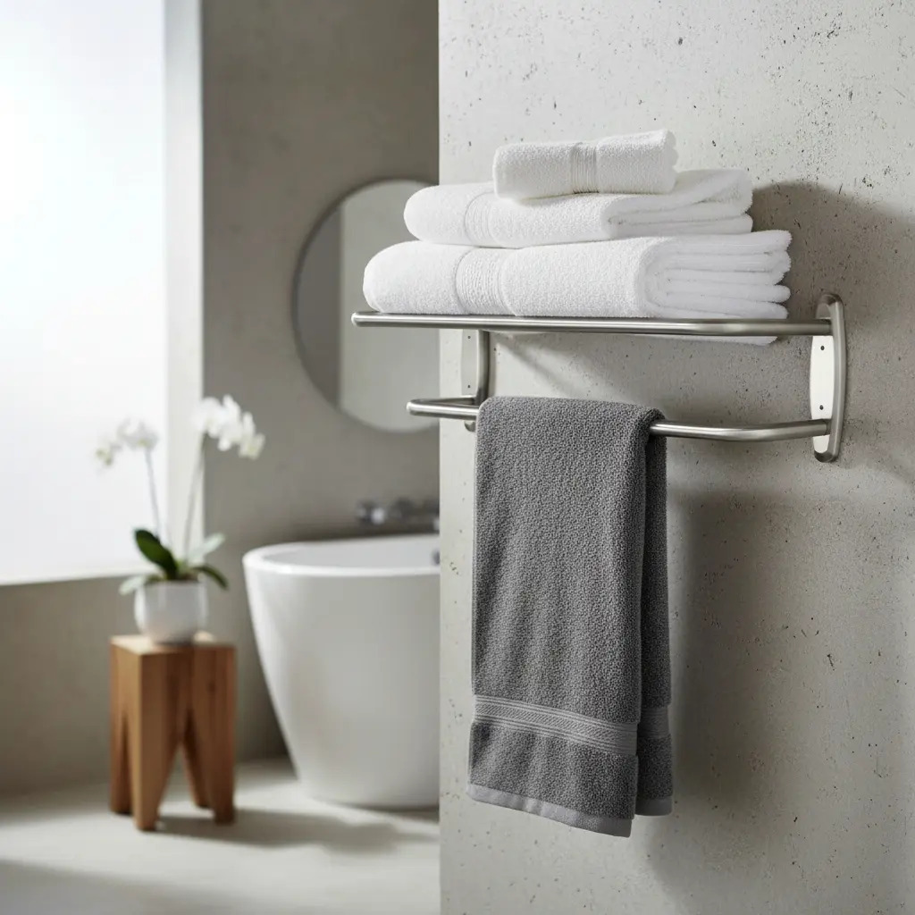 Toallero Repisa Hotelero Acero Inoxidable 60cm Baño Taumm