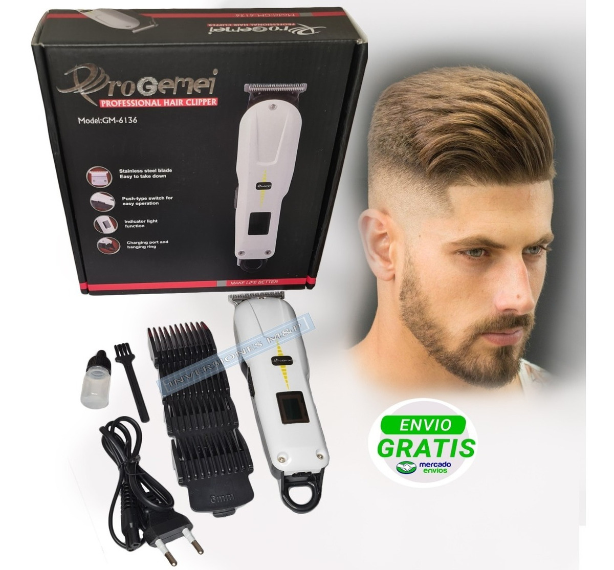 Afeitadora Rasuradora Cortadora De Pelo Recargable Nueva