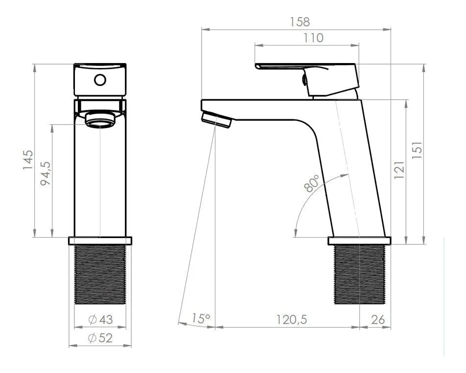 Monomando Lavatorio Llave Grifo Modelo Filippo Stretto - Imagen 7