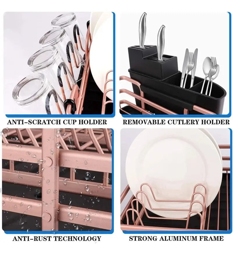 Secador De Platos Platera Moderna De Aluminio Inoxidable - Imagen 20