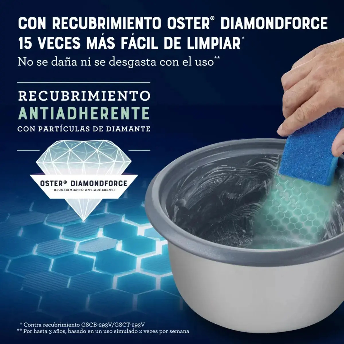 Olla Arrocera Oster 7 Tazas Antiadherente Diamondforce - Imagen 5