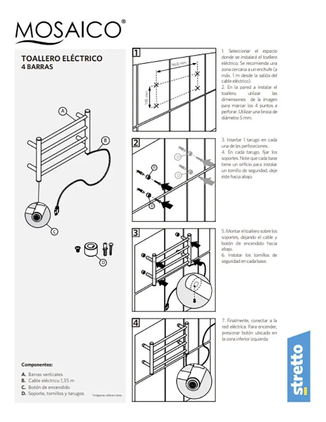 Toallero Secatoallas Electrico Calentador 55w Stretto - Imagen 9