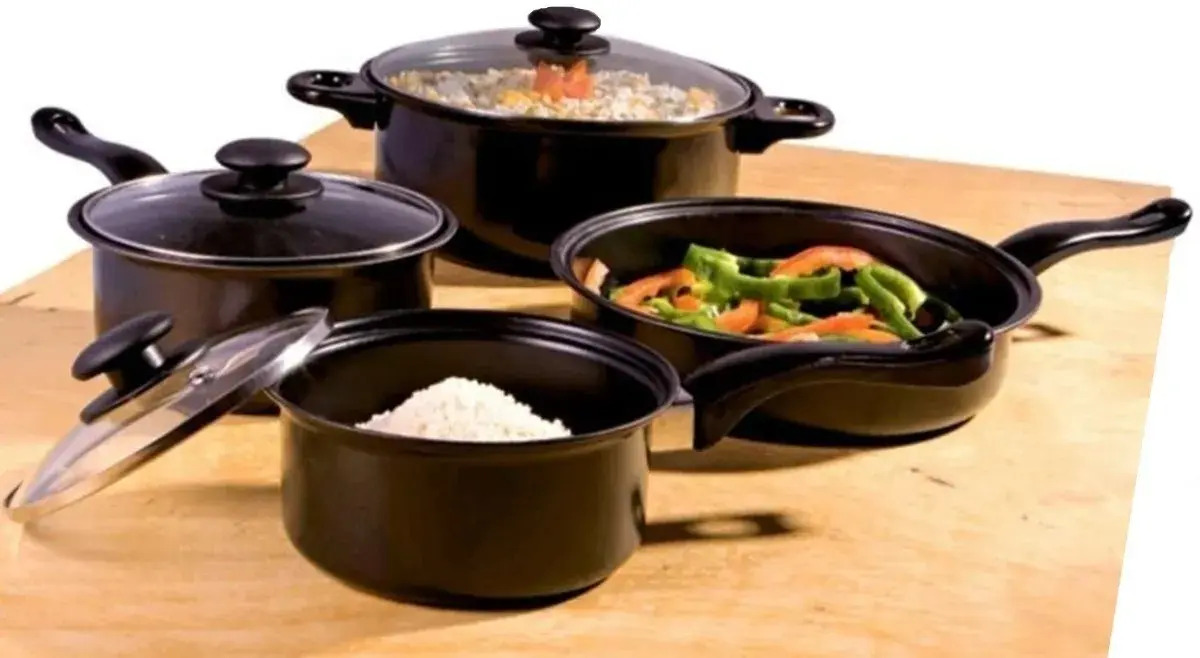 Juego Set Bateria De Cocina Antiadherentes 7 Piezas