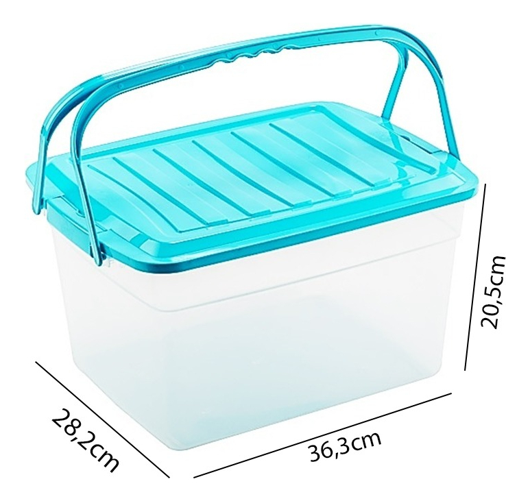 Caja Organizadora Almacenamiento Con Broches Y Asas 14 Lts - Imagen 4
