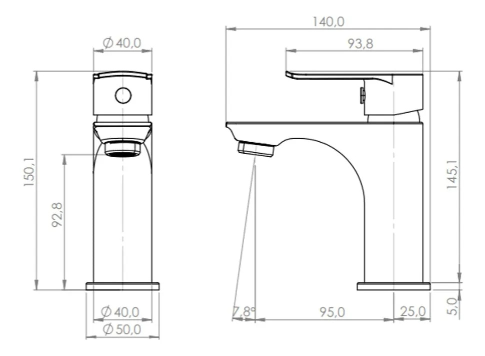 Monomando Llave Grifo Lavatorio Lavamanos Giorgio Stretto - Imagen 6