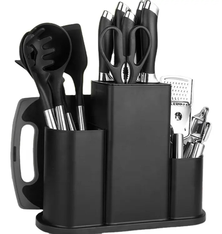 Juego De Cuchillos Y Utensilios Cocina 21 Piezas Con Soporte