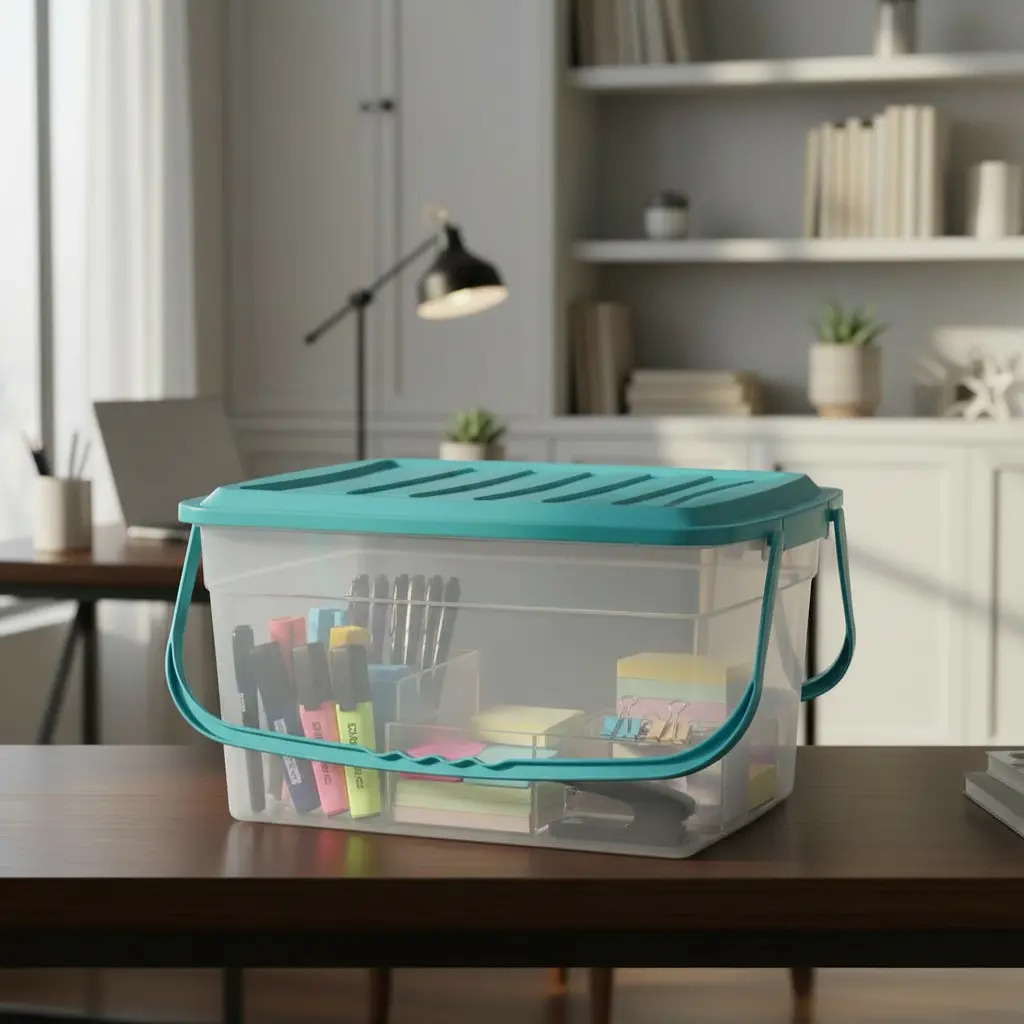 Caja Organizadora Almacenamiento Con Broches Y Asas 14 Lts