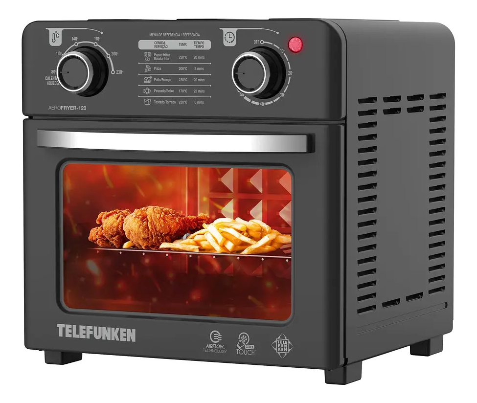 Horno Y Freidora De Aire 1750w 12 Litros Air Chef Telefunken - Imagen 3