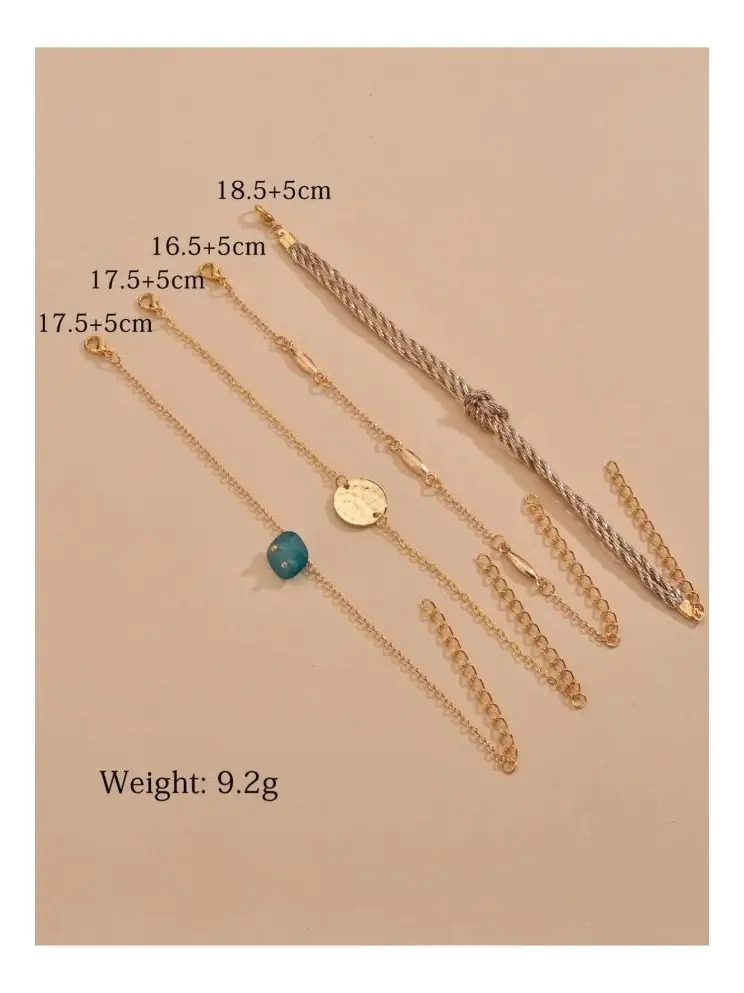 Pulsera Con Diseño Redondo Set 4 Piezas Pnl - Imagen 5
