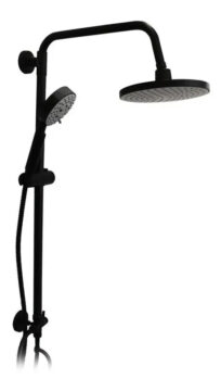 Columna De Ducha Grifo Plato Llave Modelo Venti Negro Mate