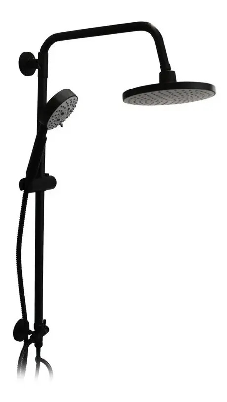 Columna De Ducha Grifo Plato Llave Modelo Venti Negro Mate