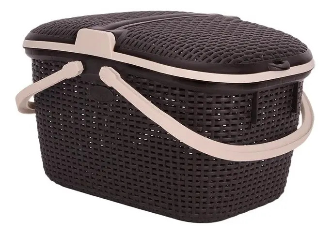 Canasta Moderno Cesto Ratan Para Alimentos Picnic Camping - Imagen 15