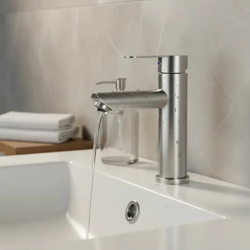 Monomando Lavatorio Lavamanos Modern Inox Plateado Taumm