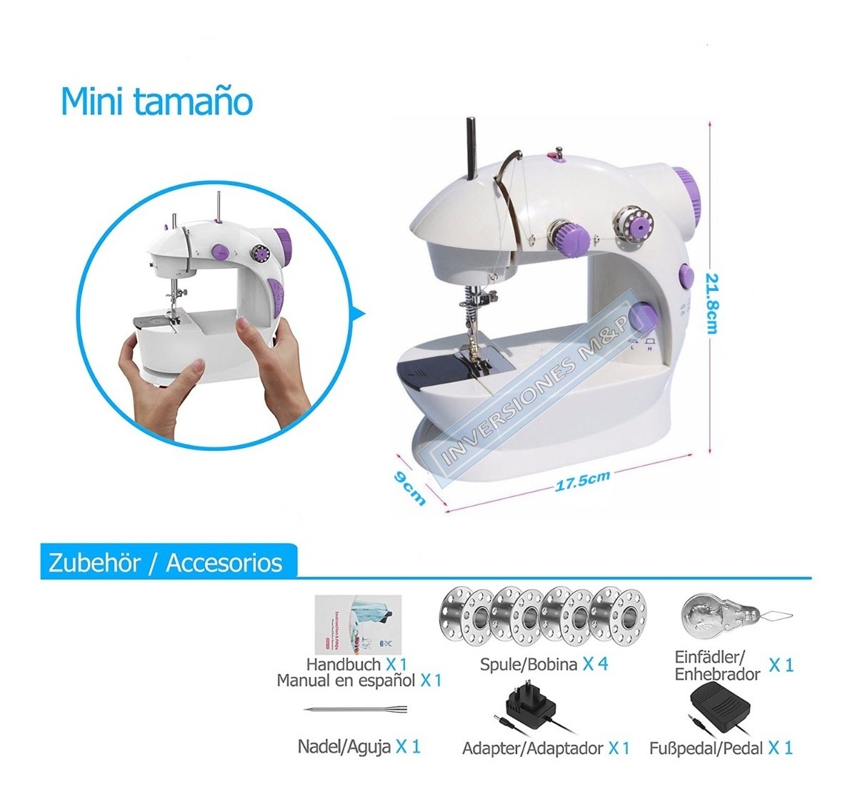 Máquina De Coser Portátil Mini Con Pedal - Imagen 5