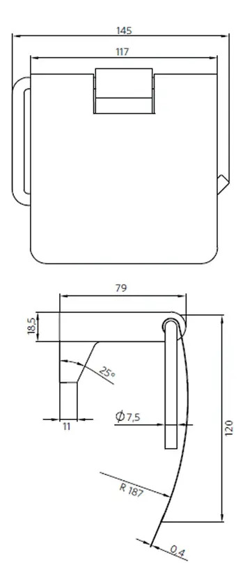 Porta Confort Porta Papel Higiénico Soporte Negro Stretto - Imagen 3