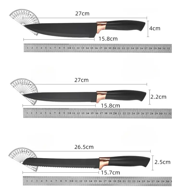 Set De Cuchillos Premium 9 Piezas Con Soporte Giratorio Liso - Imagen 24