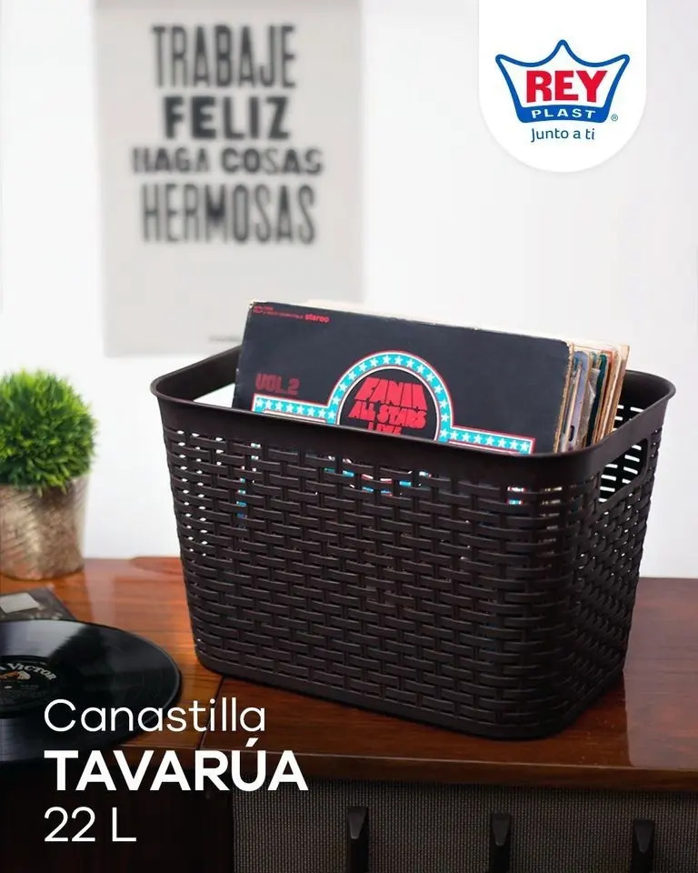 Canastilla Canasta Organizadora Multiusos Rattan 22 Litros - Imagen 2