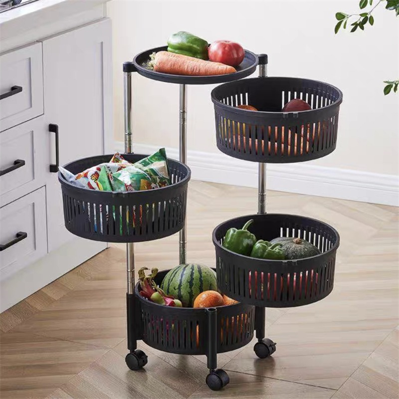 Carrito Organizador Verdulero Frutero Giratorio 4 Estantes - Imagen 3