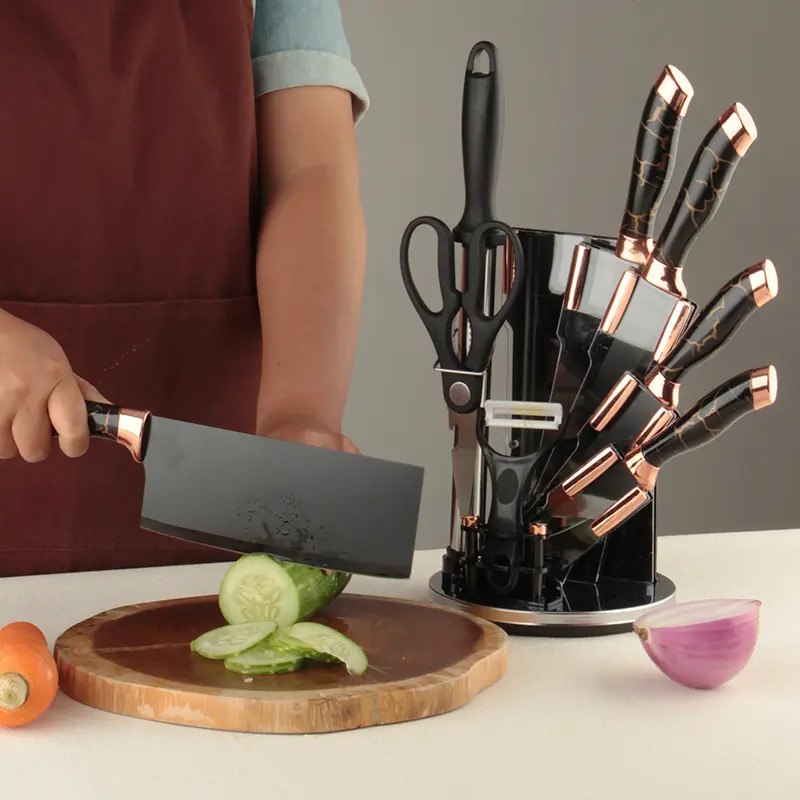 Set De Cuchillos Premium 9 Piezas Con Soporte Giratorio - Imagen 15