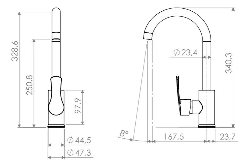 Llave Grifería Monomando Lavaplatos Vertical Alabama Pmb - Imagen 7