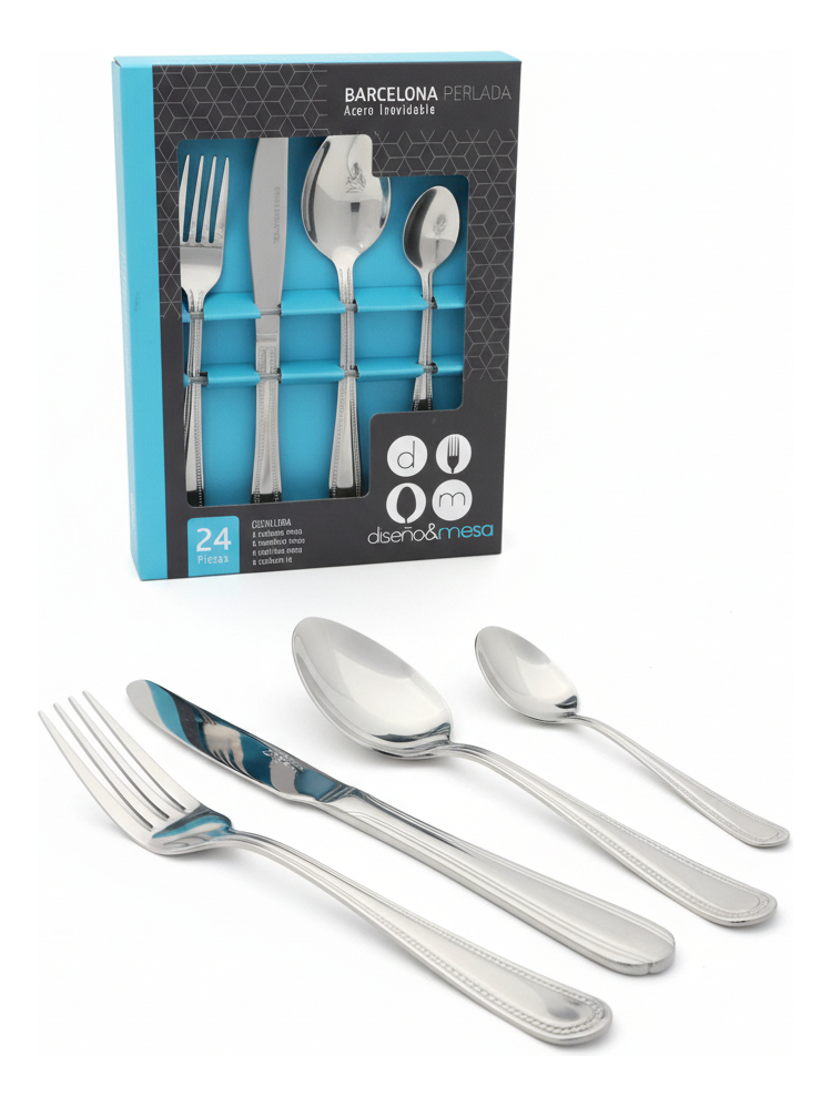 Set Servicio Cubiertos 24 Piezas Perlada Barcelona 1.8 Mm - Imagen 2