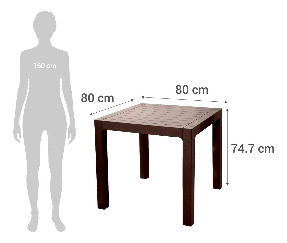 Mesa 80x80 Para Cafe Comedor Oficina Cocina Marca Reyplast - Imagen 8