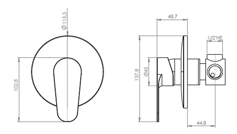 Monomando Llave Grifo Empotrado Modelo Vermont Marca Pmb - Imagen 2